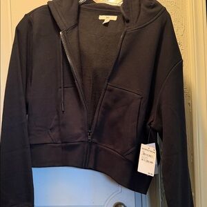 BP Women's Black Cropped Zip-Up Hoodie